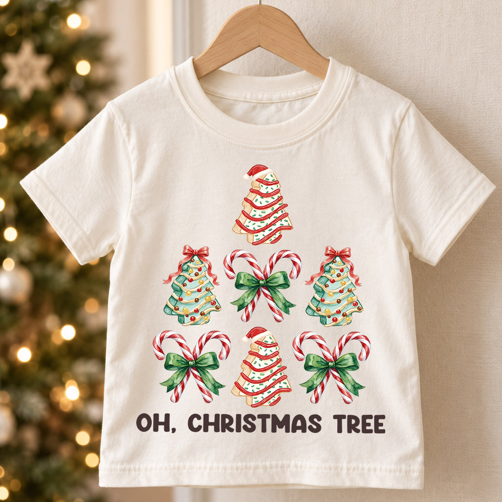 Oh Christmas Tree Kids T-Shirt, Christmas Tree Holiday Shirt, Cute Festive Tee, Kids Christmas Outfit, Family Matching Holiday Shirt, Gift — product view 5