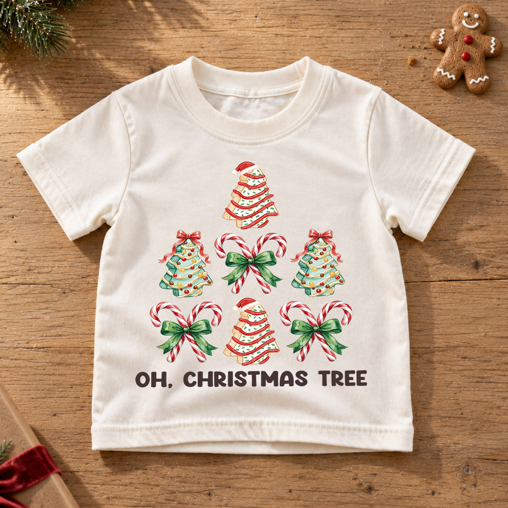 Oh Christmas Tree Kids T-Shirt, Christmas Tree Holiday Shirt, Cute Festive Tee, Kids Christmas Outfit, Family Matching Holiday Shirt, Gift — product view 6