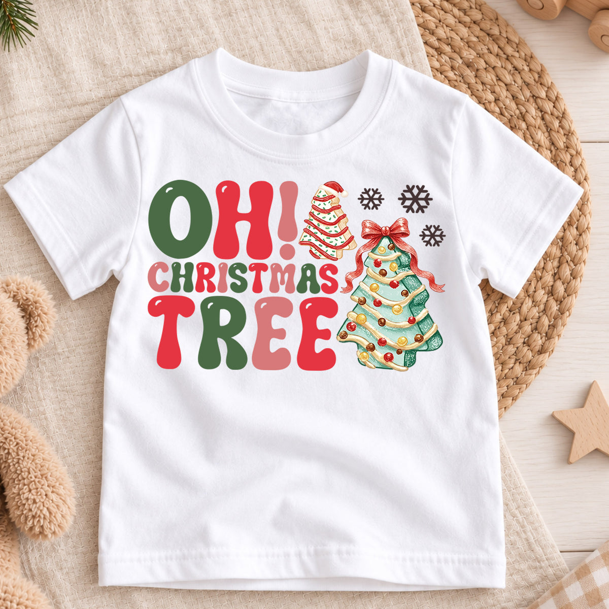 Oh Christmas Tree Kids Shirt, Christmas Tree T-Shirt, Festive Holiday Tee, Cute Christmas Outfit, Unisex Kids Christmas Gift, Family Shirt — product view 3