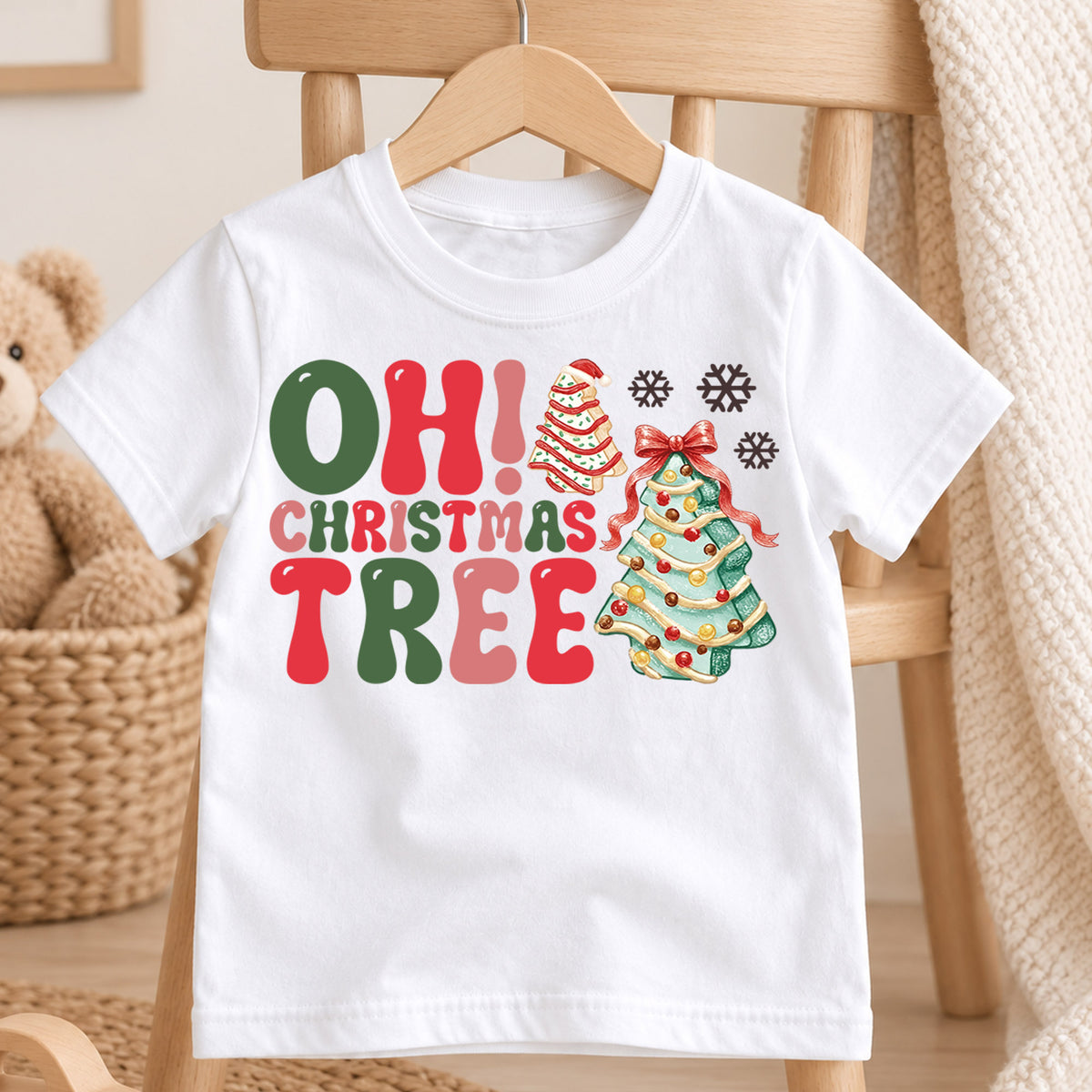 Oh Christmas Tree Kids Shirt, Christmas Tree T-Shirt, Festive Holiday Tee, Cute Christmas Outfit, Unisex Kids Christmas Gift, Family Shirt — product view 4
