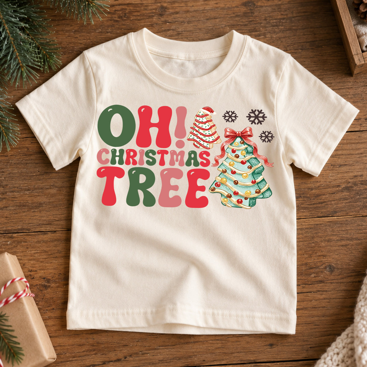 Oh Christmas Tree Kids Shirt, Christmas Tree T-Shirt, Festive Holiday Tee, Cute Christmas Outfit, Unisex Kids Christmas Gift, Family Shirt — product view 7