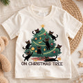 Black Cat Christmas Shirt, Christmas Tree Cat T-Shirt, Cute Holiday Tee, Funny Kitty Outfit, Cat Lover Gift, Kids Family Holiday Shirt — product view 1