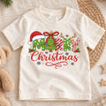 Merry Christmas Plaid Shirt, Toddler Holiday Tee, Buffalo Check Xmas Tree Top, Cute Winter Kids Shirt, Holiday Party Outfit, Gift Kids Tee — product view 1