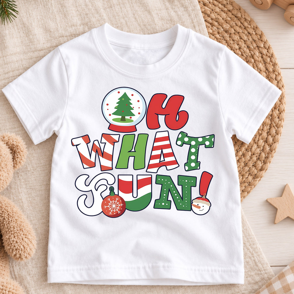Oh What Fun Christmas Shirt, Toddler Snow Globe Tee, Retro Holiday Fun Outfit, Cute Xmas Kids Shirt, Winter Holiday Gift, Youth Top — product view 3