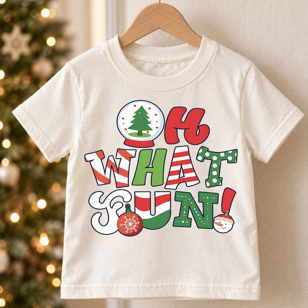 Oh What Fun Christmas Shirt, Toddler Snow Globe Tee, Retro Holiday Fun Outfit, Cute Xmas Kids Shirt, Winter Holiday Gift, Youth Top — product view 5