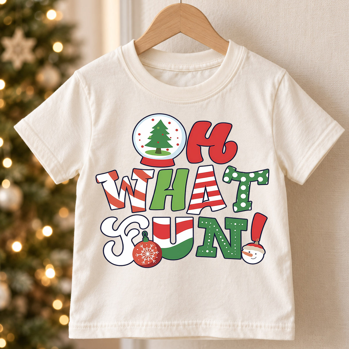 Oh What Fun Christmas Shirt, Toddler Snow Globe Tee, Retro Holiday Fun Outfit, Cute Xmas Kids Shirt, Winter Holiday Gift, Youth Top — product view 5
