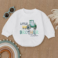 Personalized Little Brother Newborn Romper, Baby Outfit — product view 1