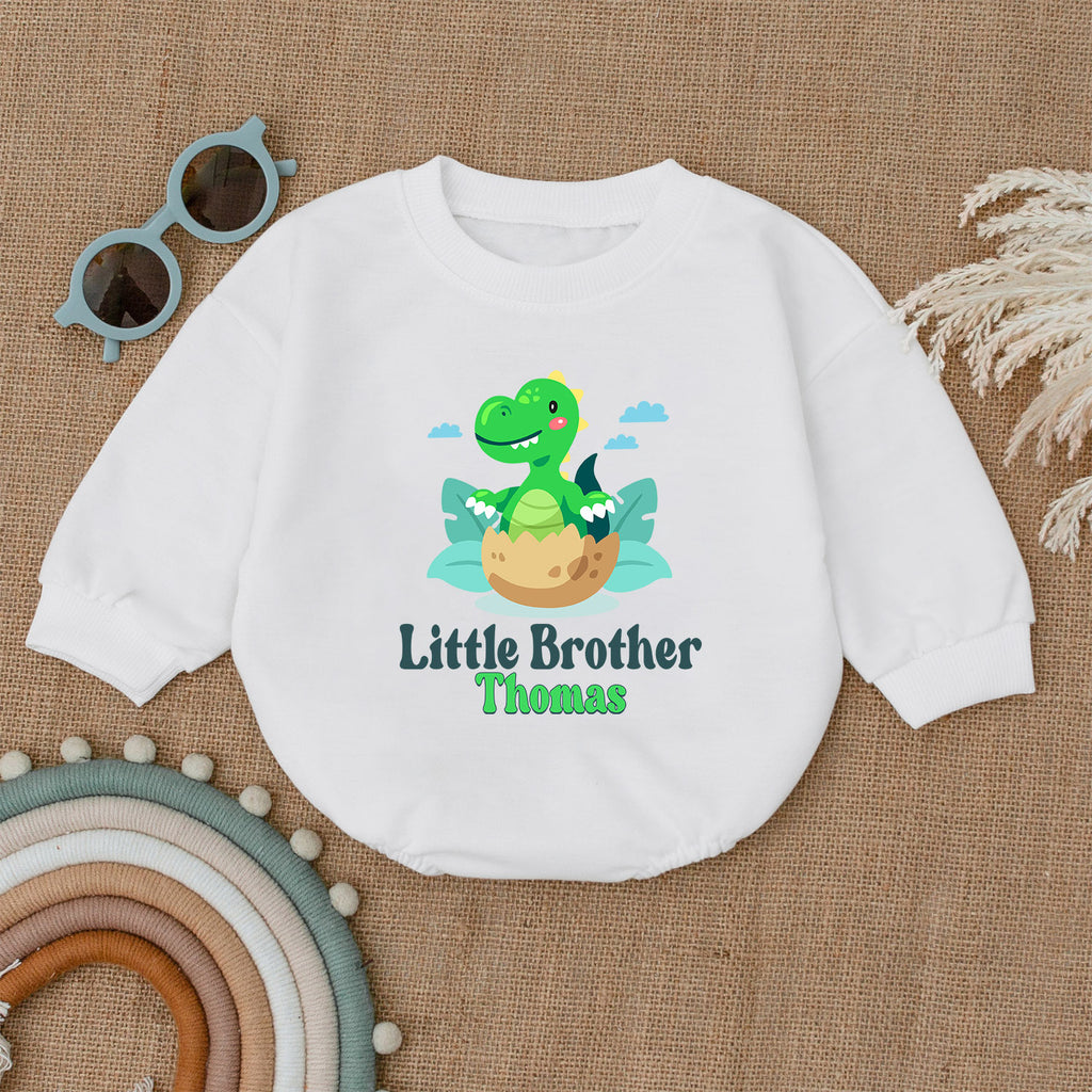 Personalized Little Brother Newborn Baby Romper — product view 1