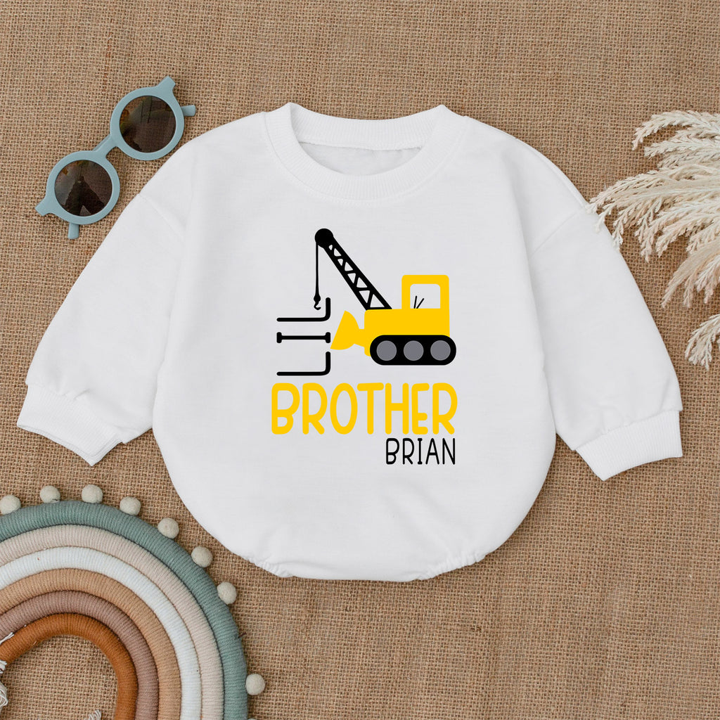 Personalized Little Brother Romper, Little Brother Outfit — product view 1