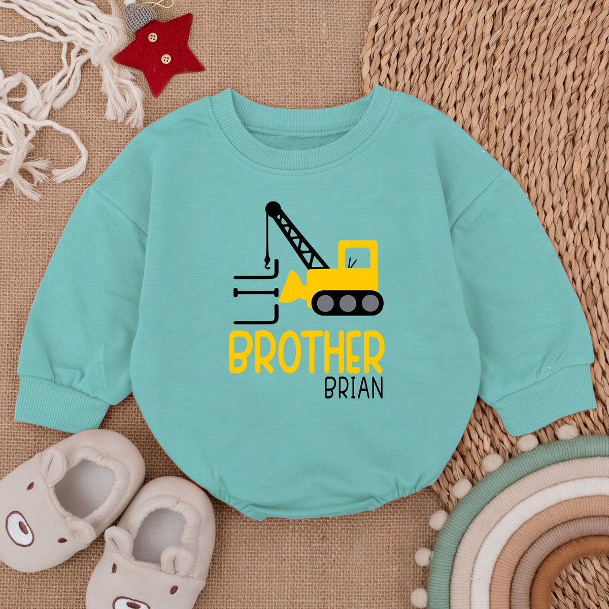 Personalized Little Brother Romper, Little Brother Outfit — product view 3