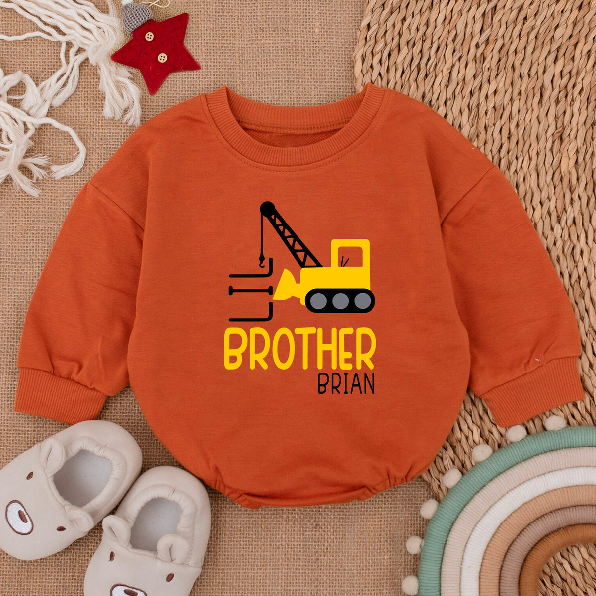 Personalized Little Brother Romper, Little Brother Outfit — product view 4