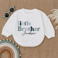 Personalized Little Brother Baby Outfit, Newborn Romper — product view 1