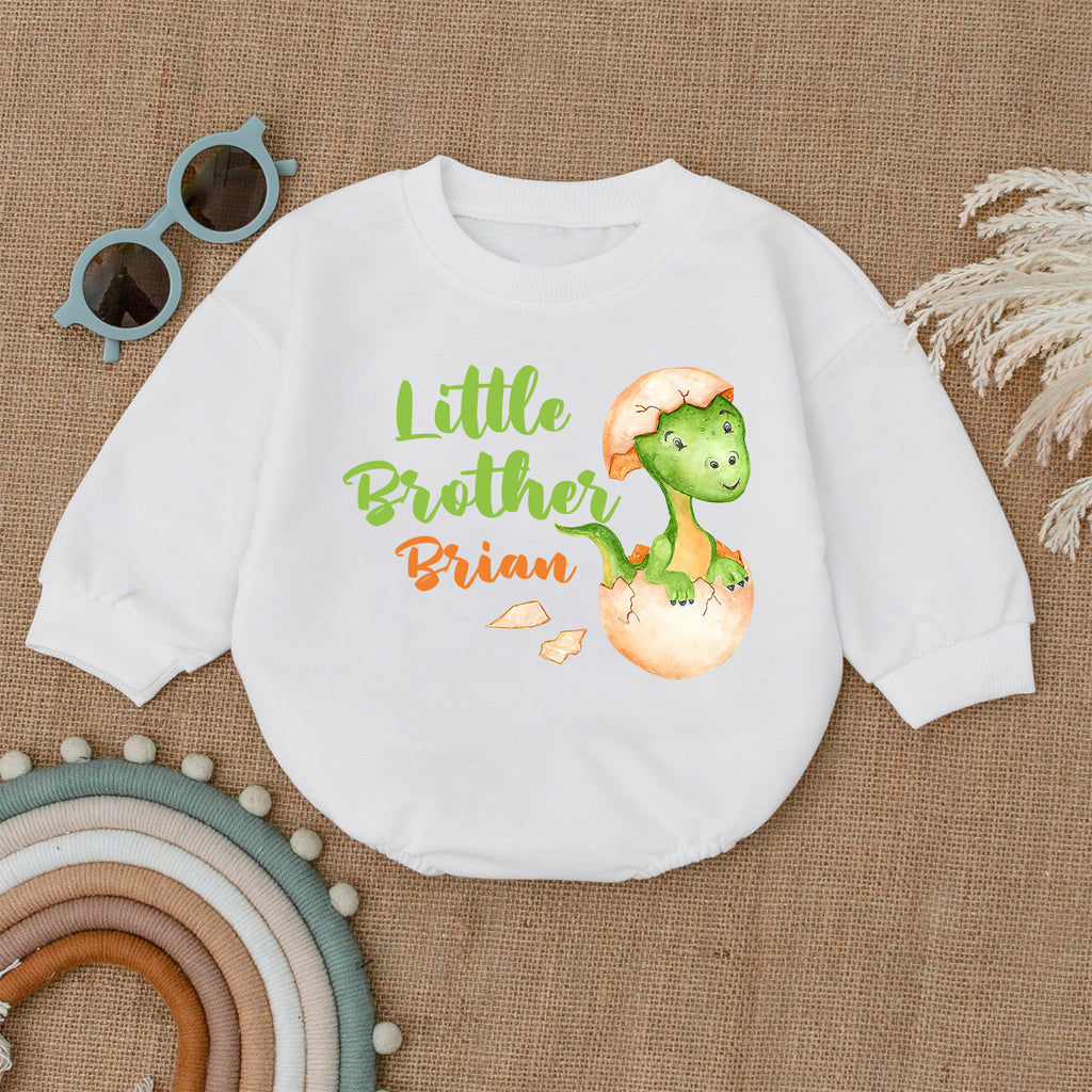 Personalized Little Brother Newborn Outfit Romper — product view 1