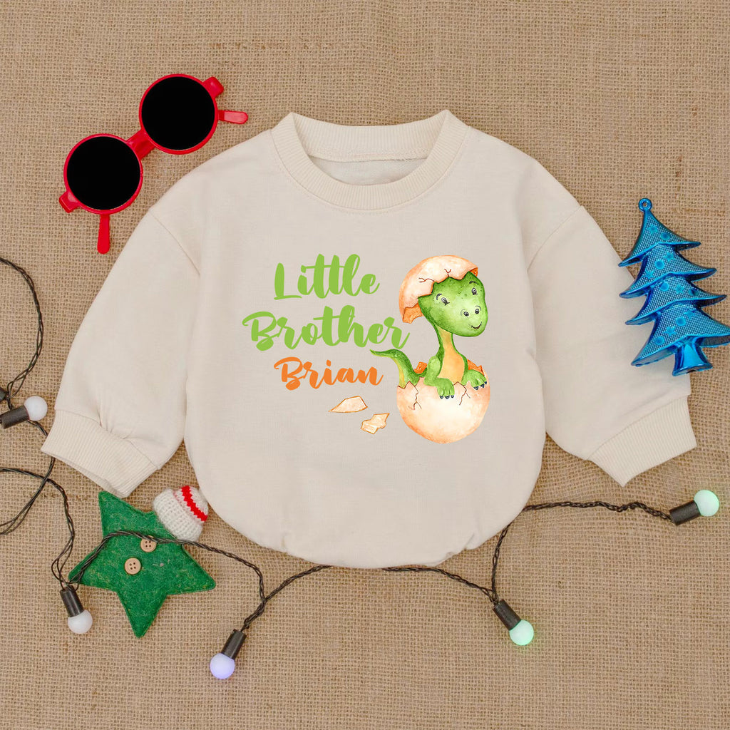Personalized Little Brother Newborn Outfit Romper — product view 2
