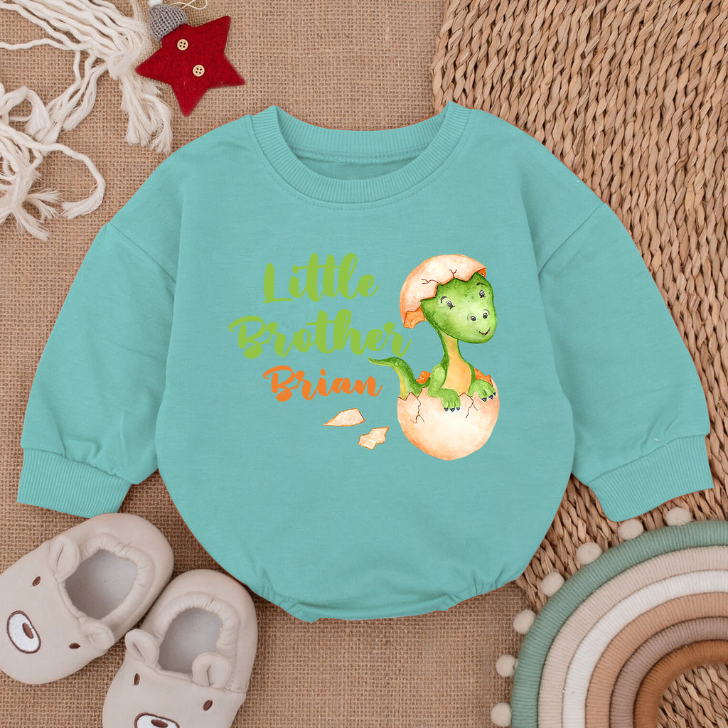 Personalized Little Brother Newborn Outfit Romper — product view 3