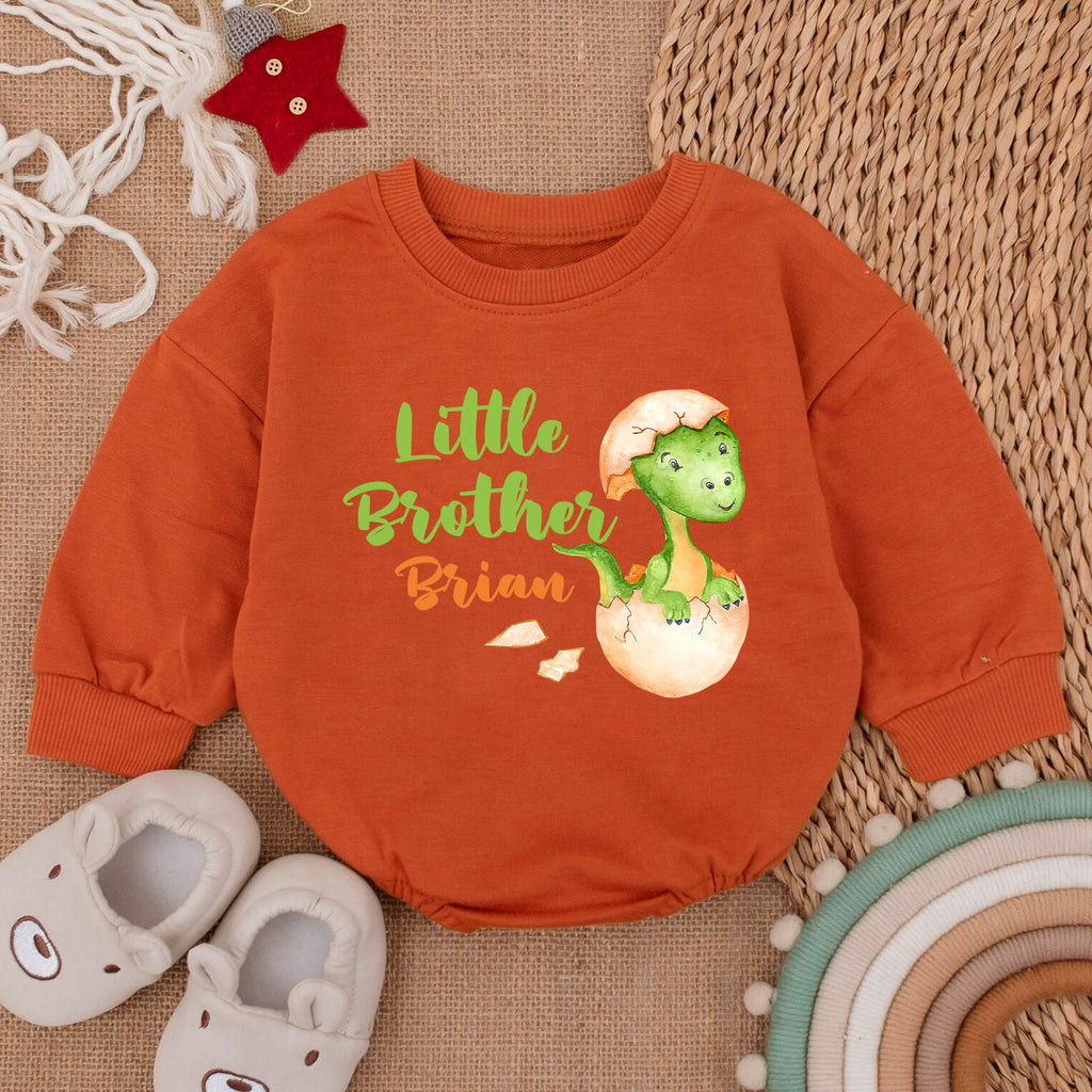 Personalized Little Brother Newborn Outfit Romper — product view 4
