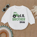 Personalized Little Brother Newborn Outfit, Baby Romper — product view 1